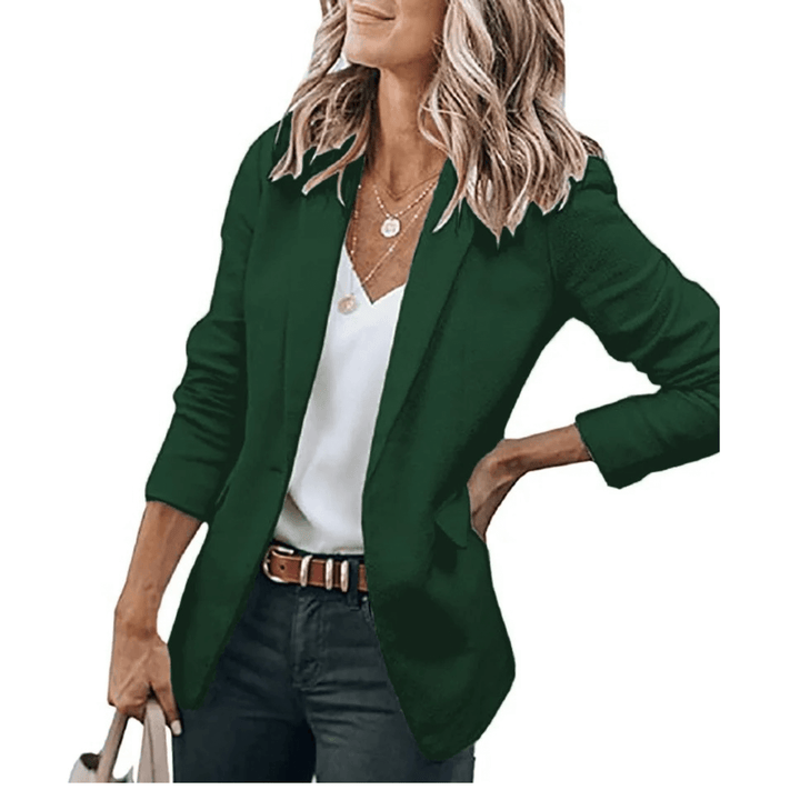 Women's Tailored Blazer: Long Sleeve Formal Jacket