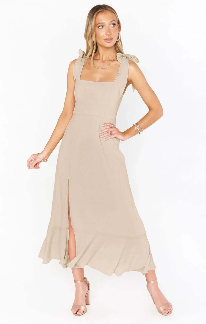 Elegant Printed Sleeveless Summer Dress