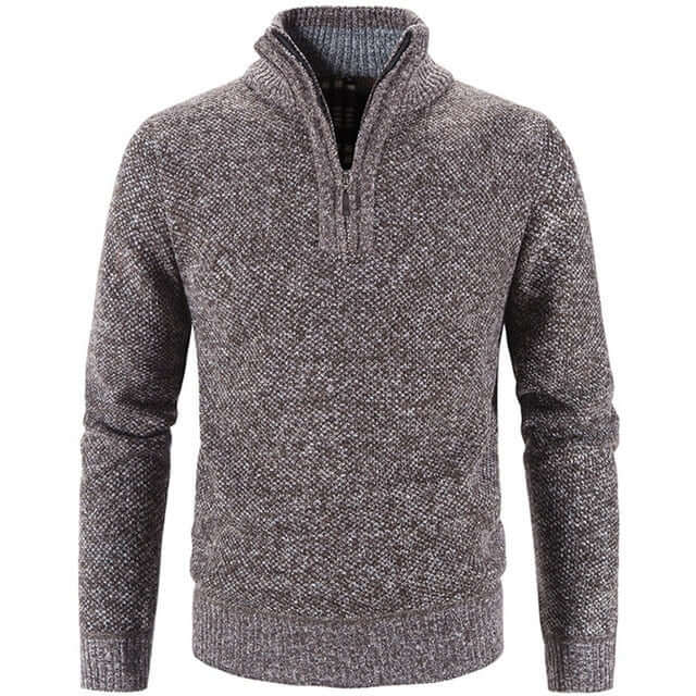 Men's Half-Zip Knitted Pullover: Warmth & Style