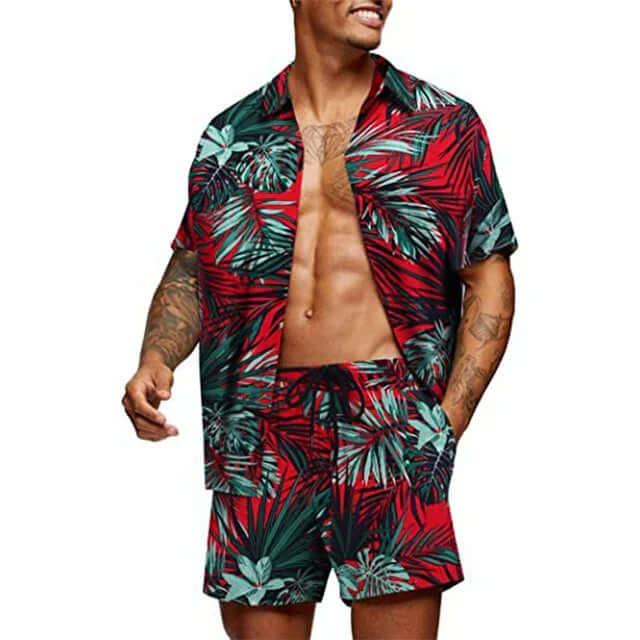 Men's Summer Two-Piece Set: Relaxed Fit Shirt & Shorts
