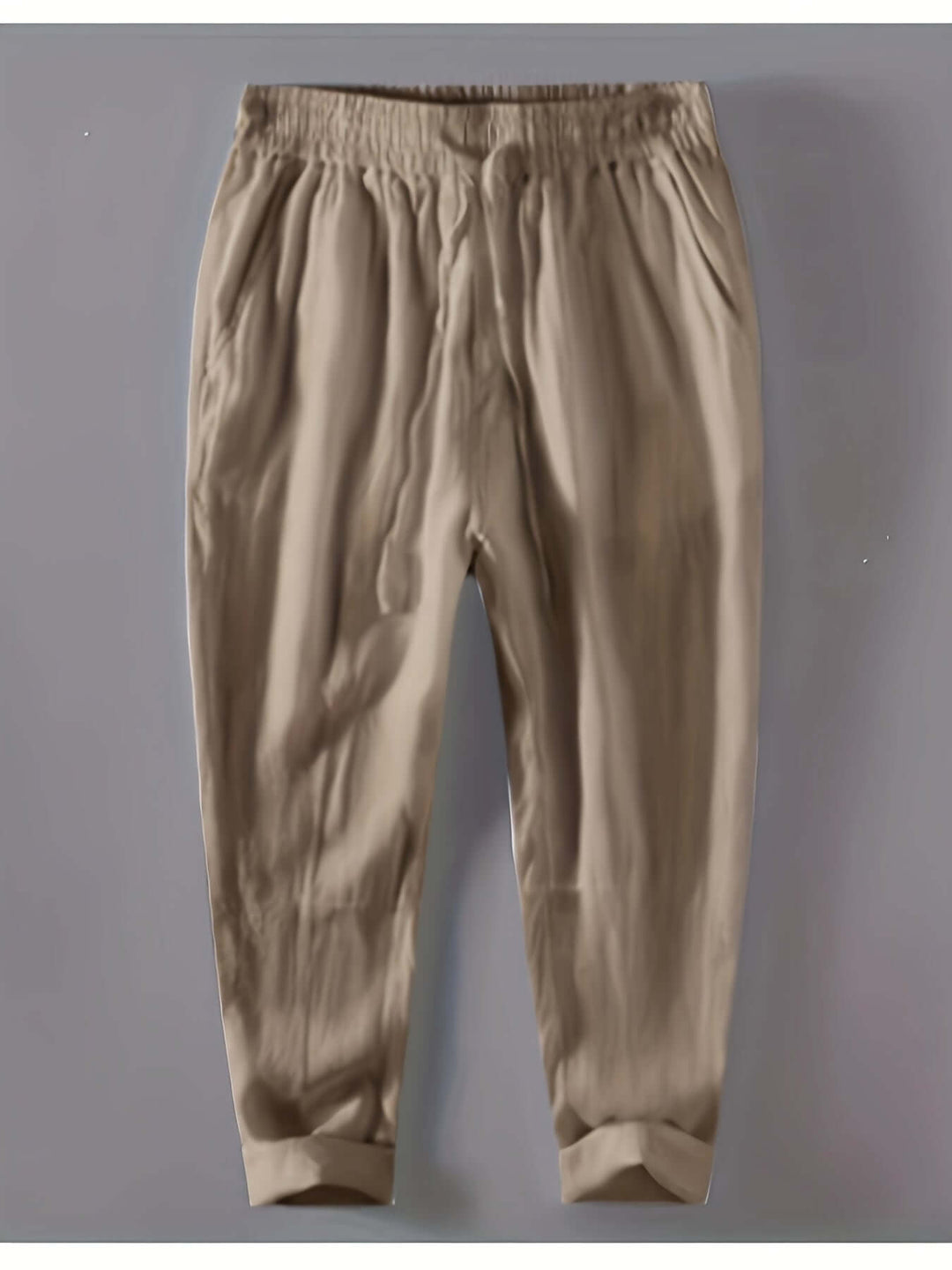 Men's Relaxed Fit Trousers: Breathable Cotton Linen Blend