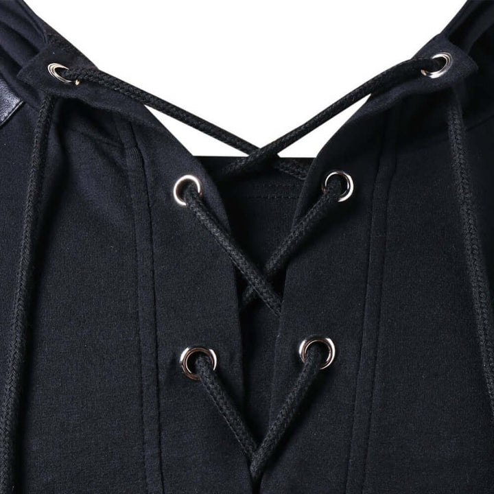Men's Gothic Lace-Up Sweater: Edgy Style & Comfort