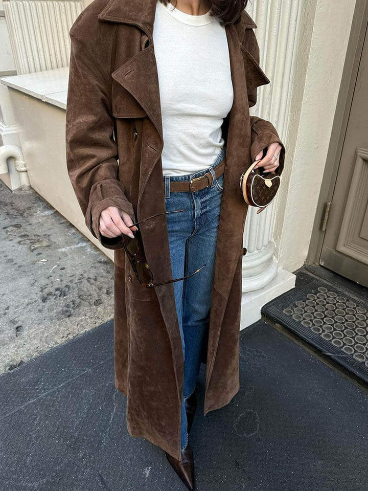 Women's Long Classic Trench Coat: Elegant & Practical Outerwear