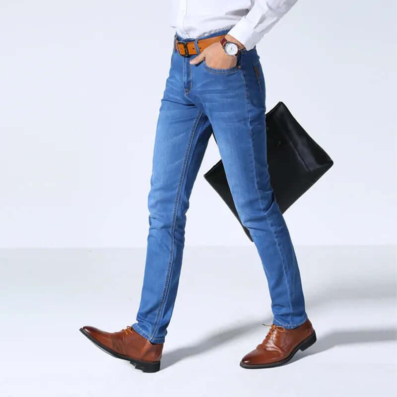 Men's Classic Straight Leg Jeans: Durable Denim