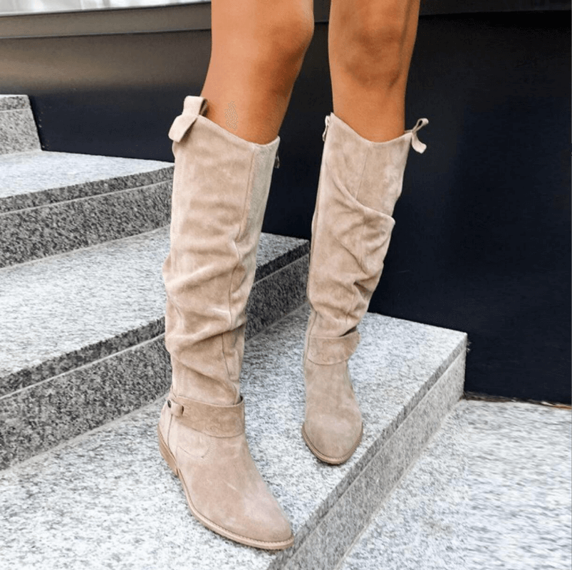 Women's Knee-High Suede Boots: Stylish & Comfortable
