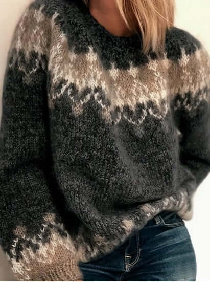 Women's Elegant Round Neck Knit Sweater