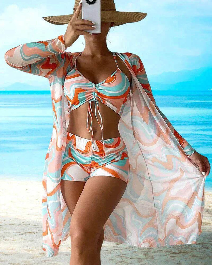 Women's 3-Piece Floral Bikini Set