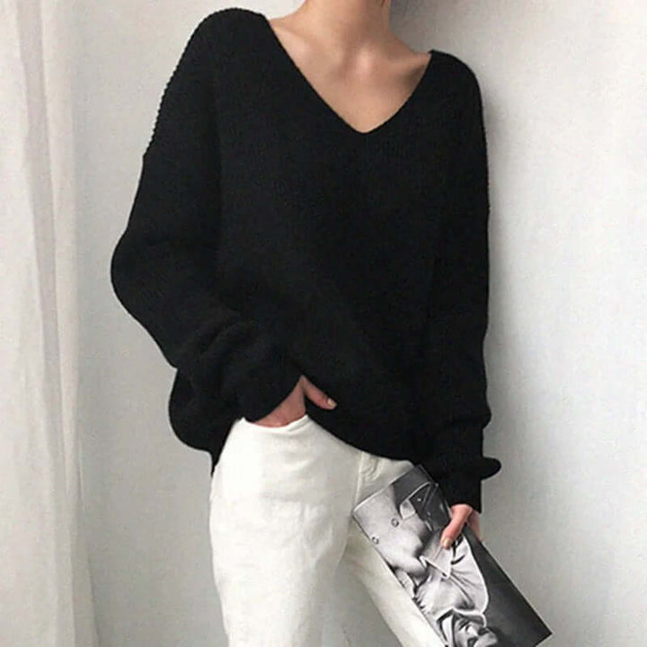 Women's V-Neck Relaxed Fit Sweater