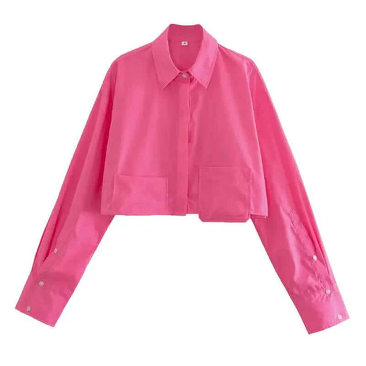 Women's Striped Long-Sleeve Button-Up Blouse
