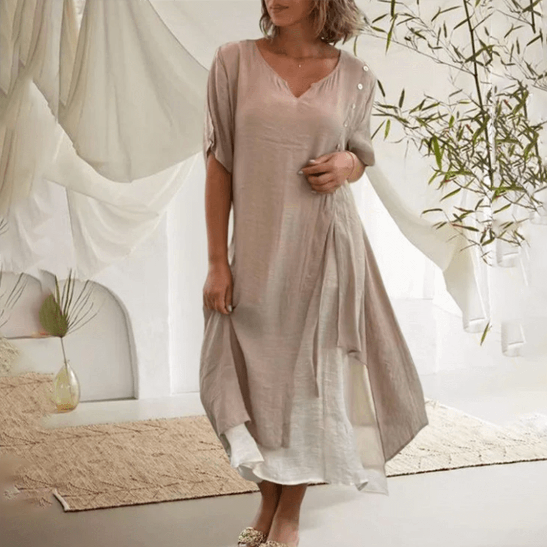 Elegant Spring Midi Dress: Casual & Comfortable