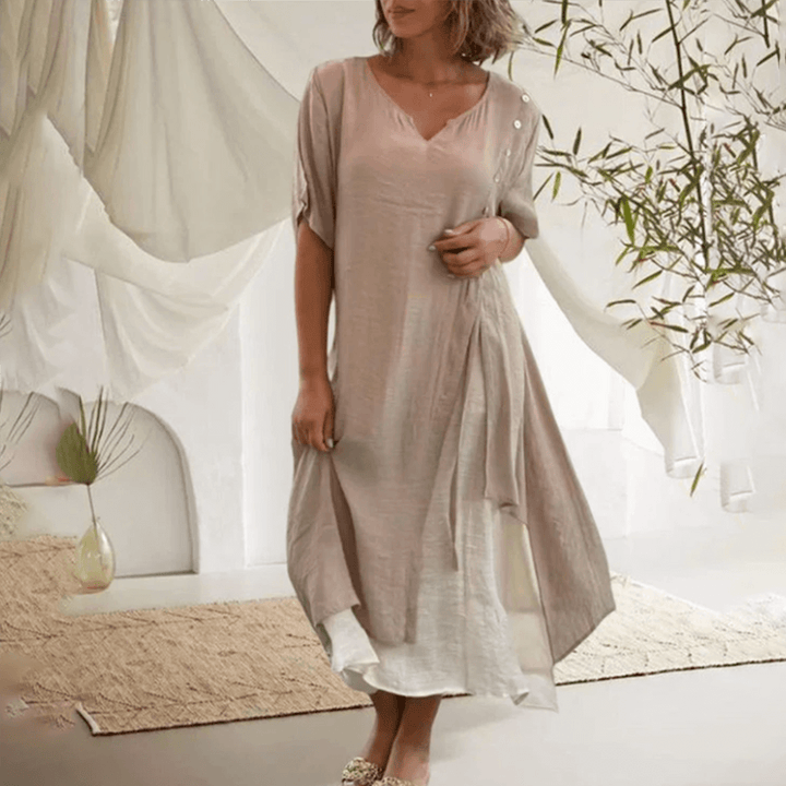 Elegant Spring Midi Dress: Casual & Comfortable