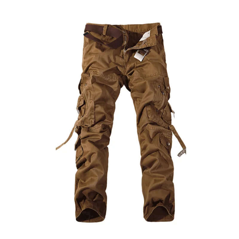 Men's Camo Cargo Combat Pants: Relaxed Fit Trousers