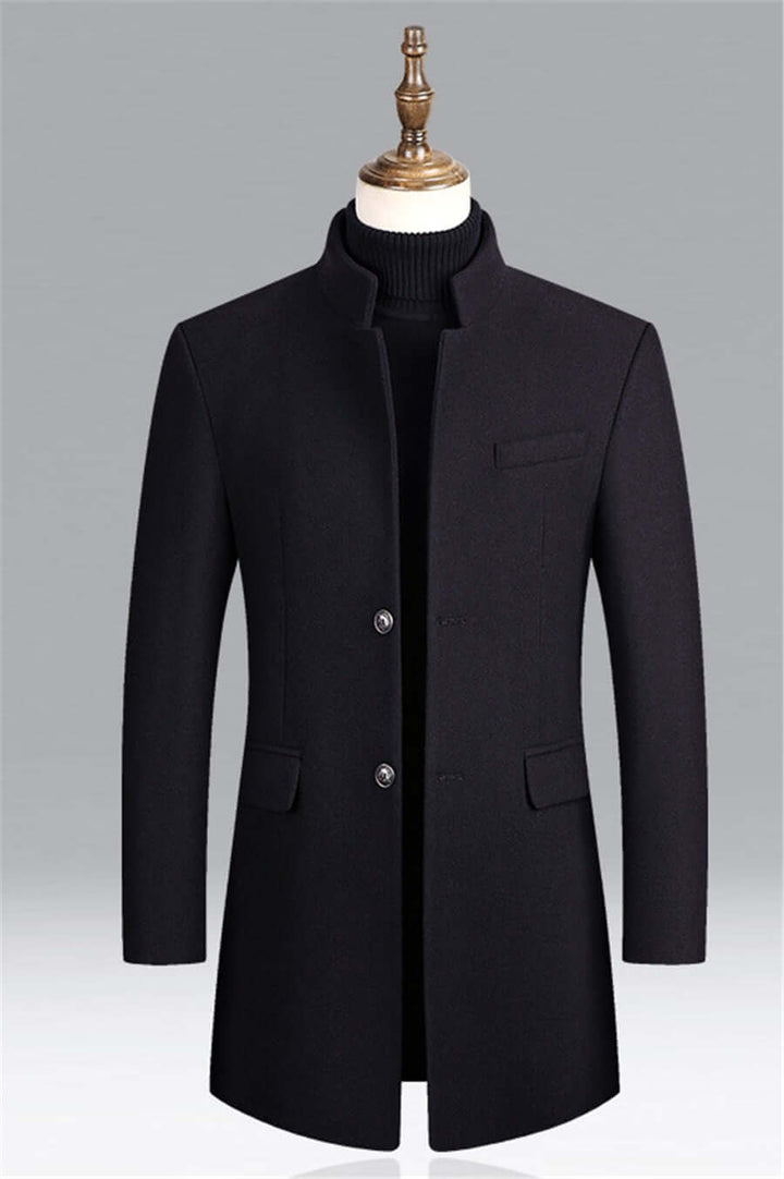 Men's Tailored Standing Collar Long Sleeve Blazer