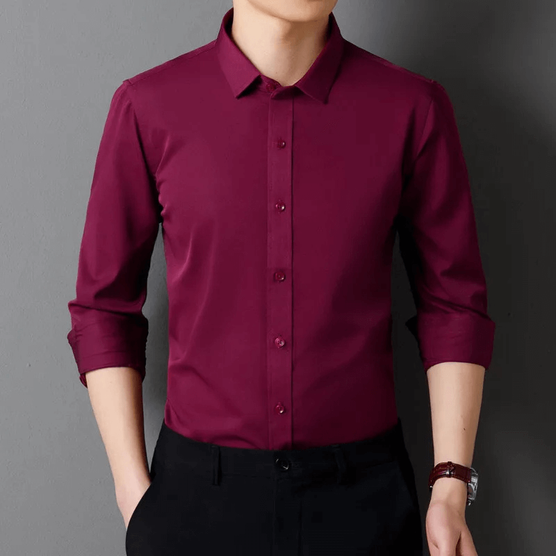 Men's Slim Fit Formal Long-Sleeve Shirt