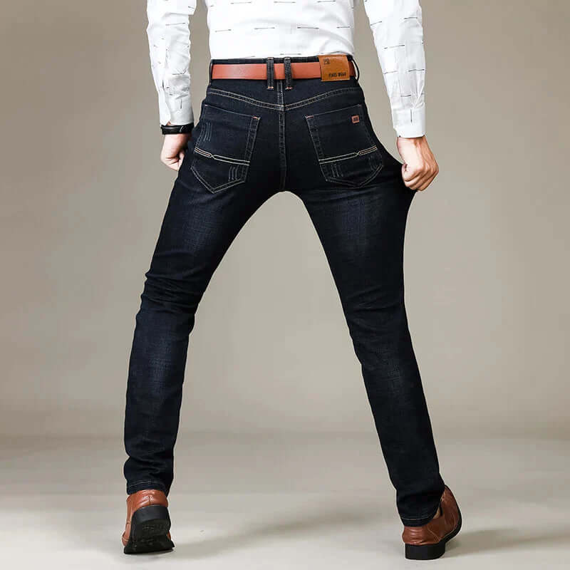 Men's Slim Fit Jeans: Classic Denim Five-Pocket Design