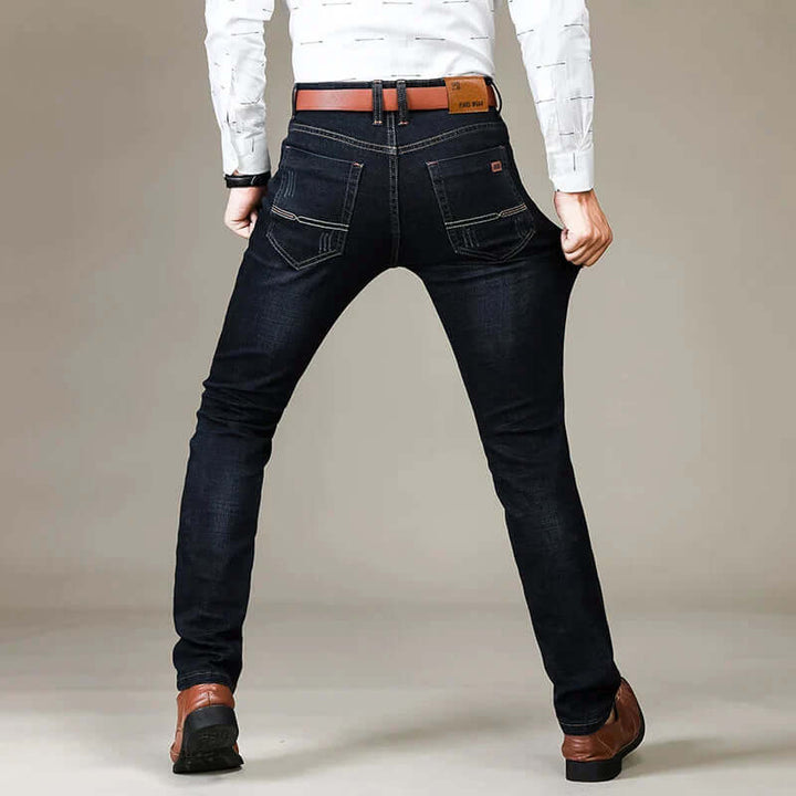 Men's Slim Fit Jeans: Classic Denim Five-Pocket Design