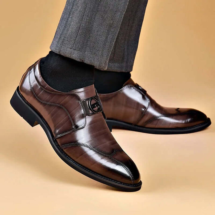 Men's Polished Leather Slip-On Dress Shoes