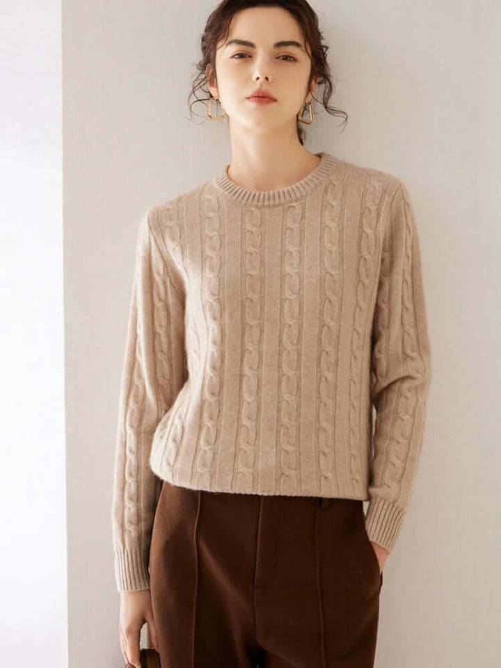 Women's Relaxed-Fit Winter Cable Knit Sweater