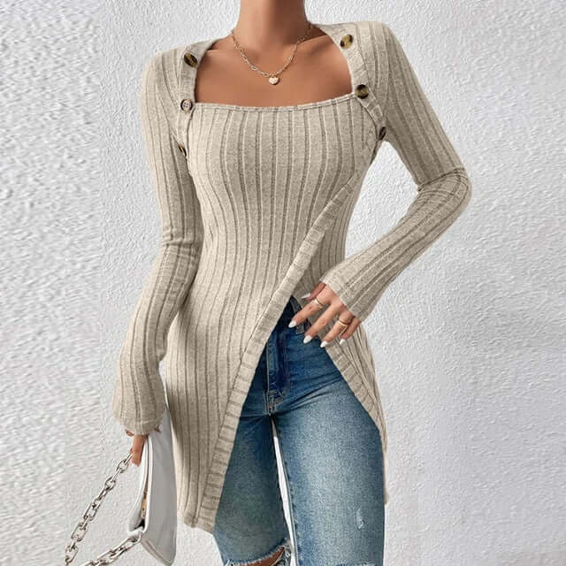 Women's Relaxed Fit Ribbed Button Shirt