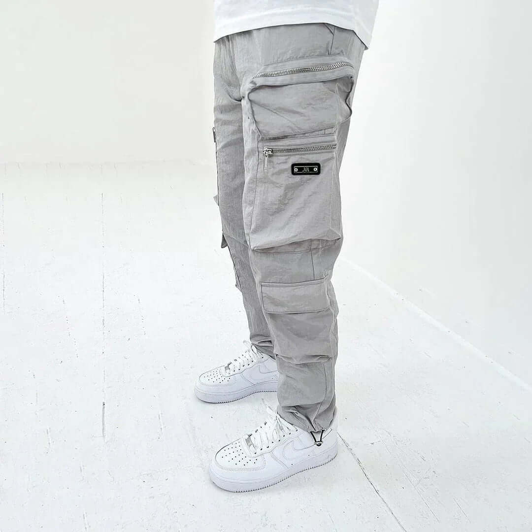 Men's Tapered Cargo Trousers: Multi-Pocket Utility Pants
