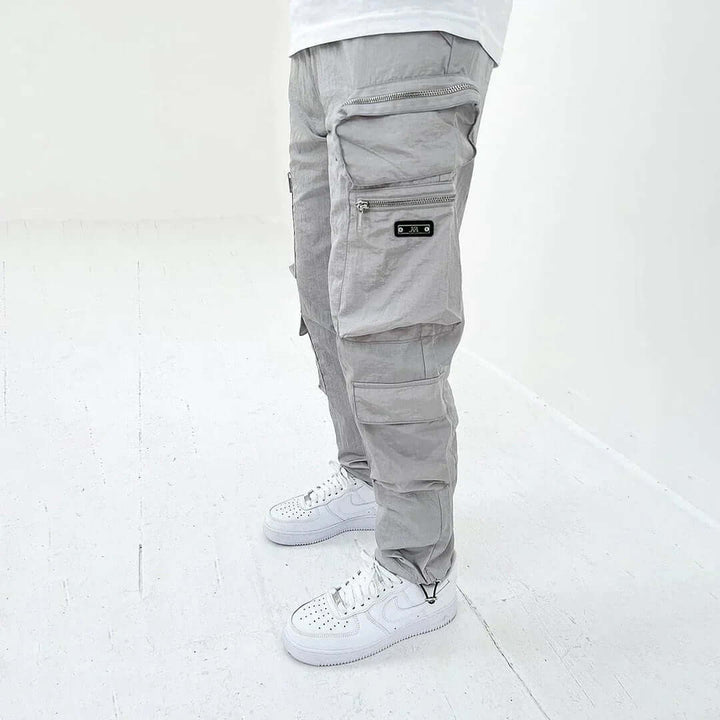 Men's Tapered Cargo Trousers: Multi-Pocket Utility Pants