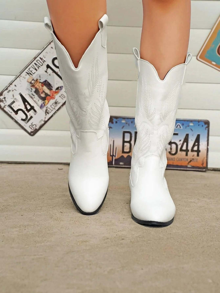 Women's Leather Cowboy Boots: Western Style Ankle Boots