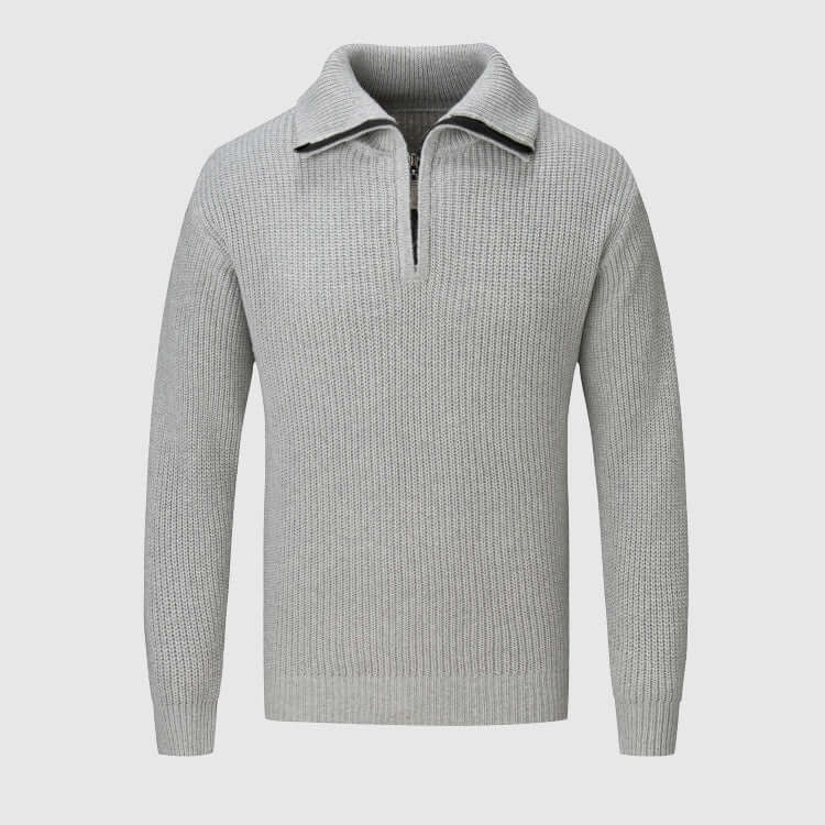 Men's Half-Zip Knit Sweater: Warm, Stylish & Comfortable