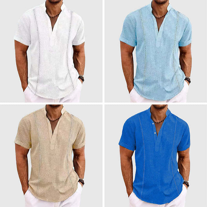 Men's Breathable Short Sleeve Shirt: Classic Fit, Summer Comfort