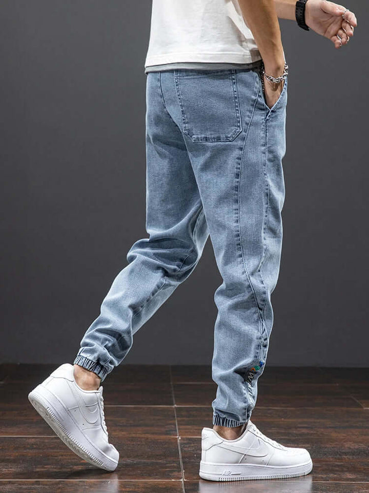 Men's Denim Jogger Pants: Relaxed Fit Streetwear