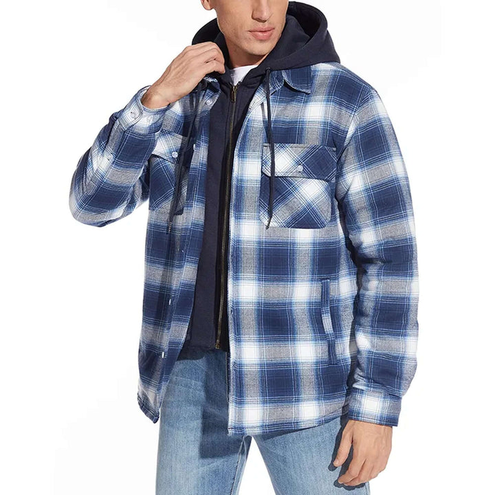 Men's Checked Long-Sleeve Casual Jacket
