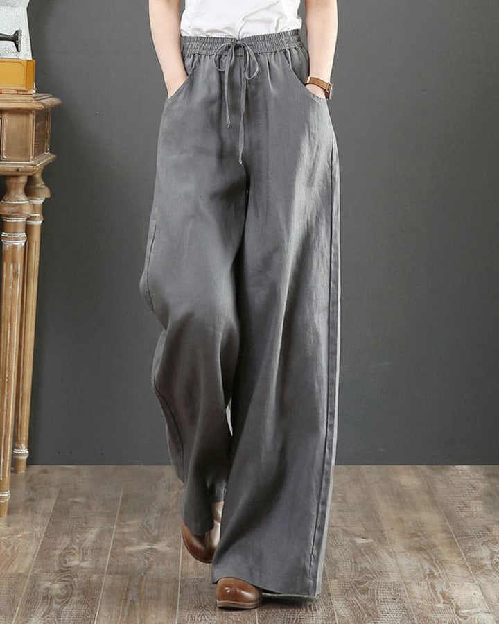 Women's Wide Leg Elastic Waist Pants: Relaxed Fit Trousers