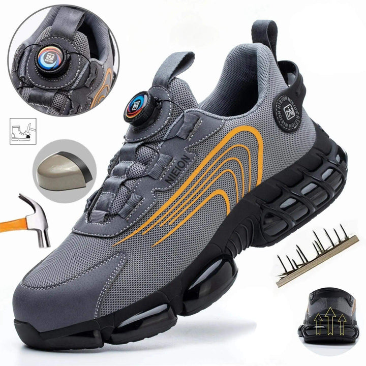 Men's Steel Toe Cap Work Safety Shoes with Rotating Buckle