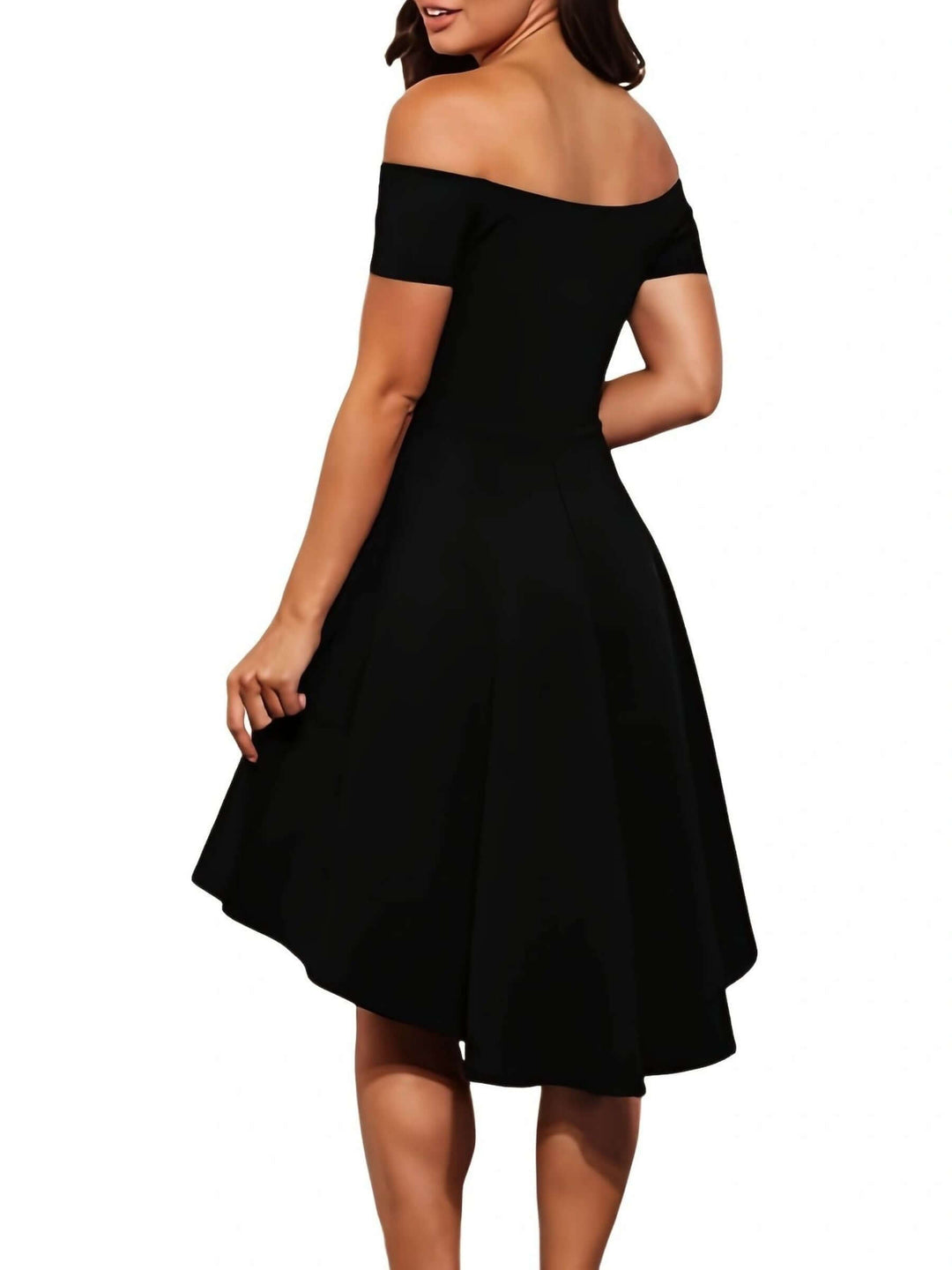 Women's Off-Shoulder High-Low Dress: Elegant & Comfortable