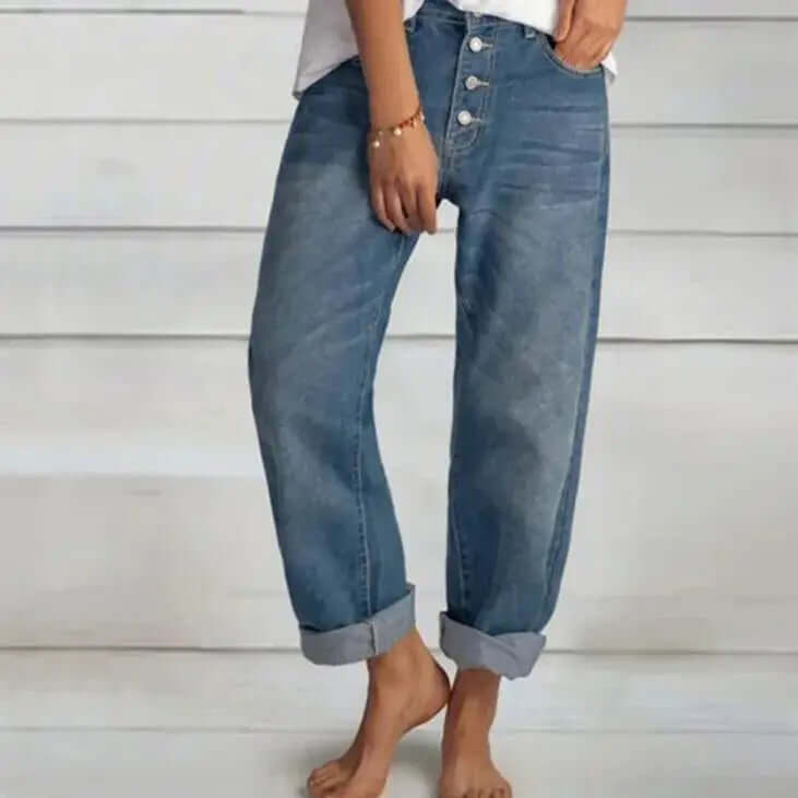 Women's High-Waisted Loose Fit Denim Jeans