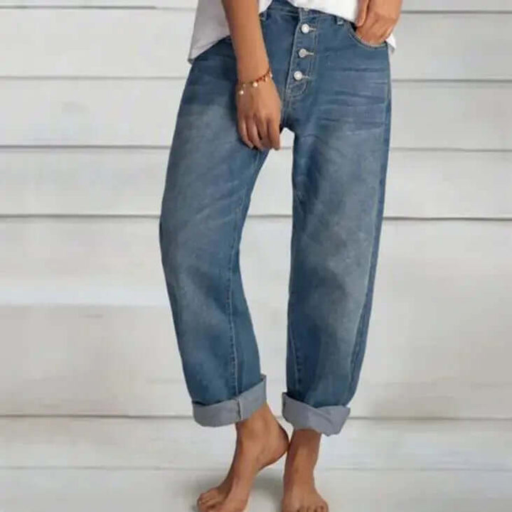 Women's High-Waisted Loose Fit Denim Jeans