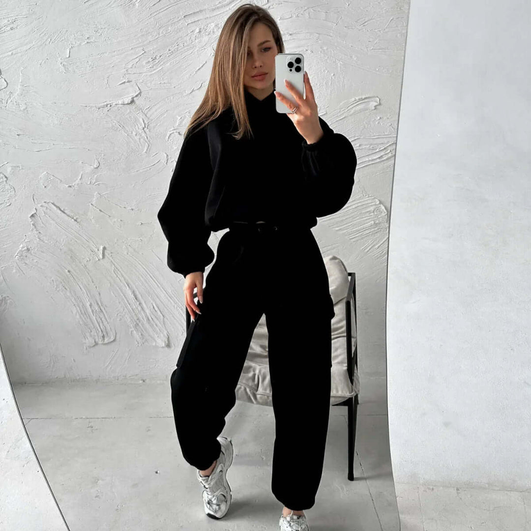 Women's Cozy Hoodie & Jogger Set: Relaxed Fit Loungewear