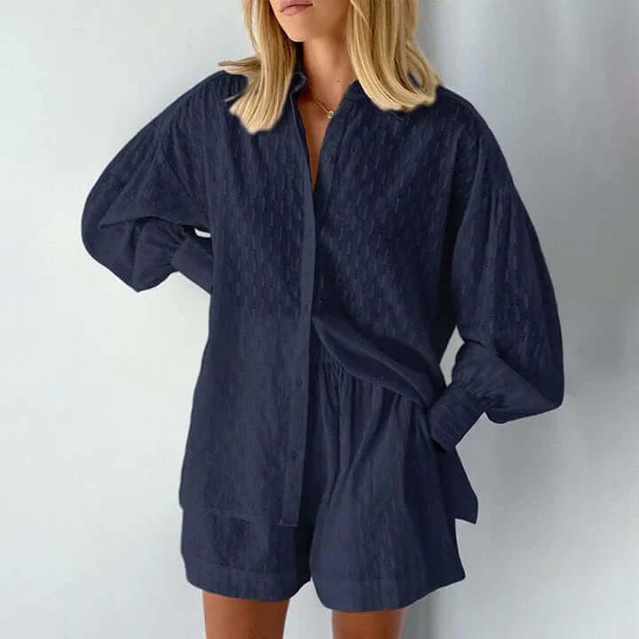Women's Linen Shirt & Shorts Set: Breathable Summer Outfit