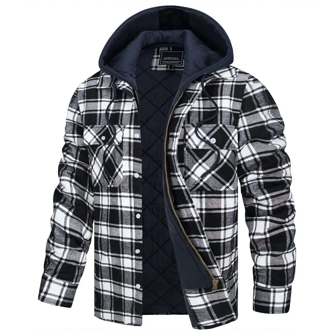 Men's Checked Long-Sleeve Casual Jacket