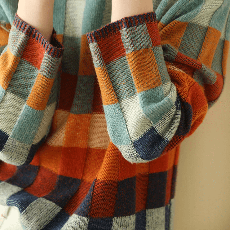 Women's Warm Collar Knitted Pullover: Cozy & Stylish