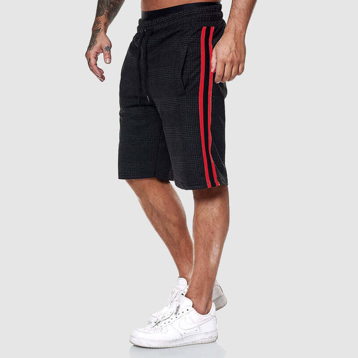 Men's Checkered Drawstring Shorts: Relaxed Fit, Elastic Waist