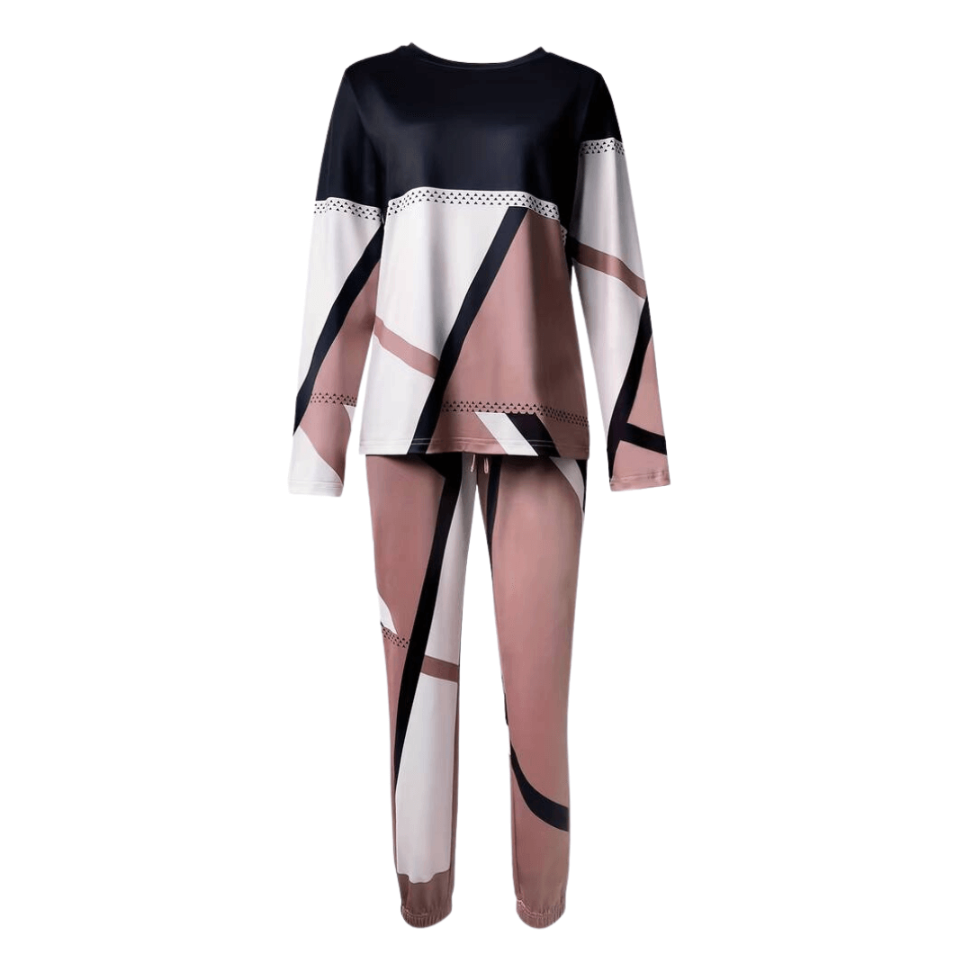 Women's Geometric Knit Two-Piece Sweatsuit