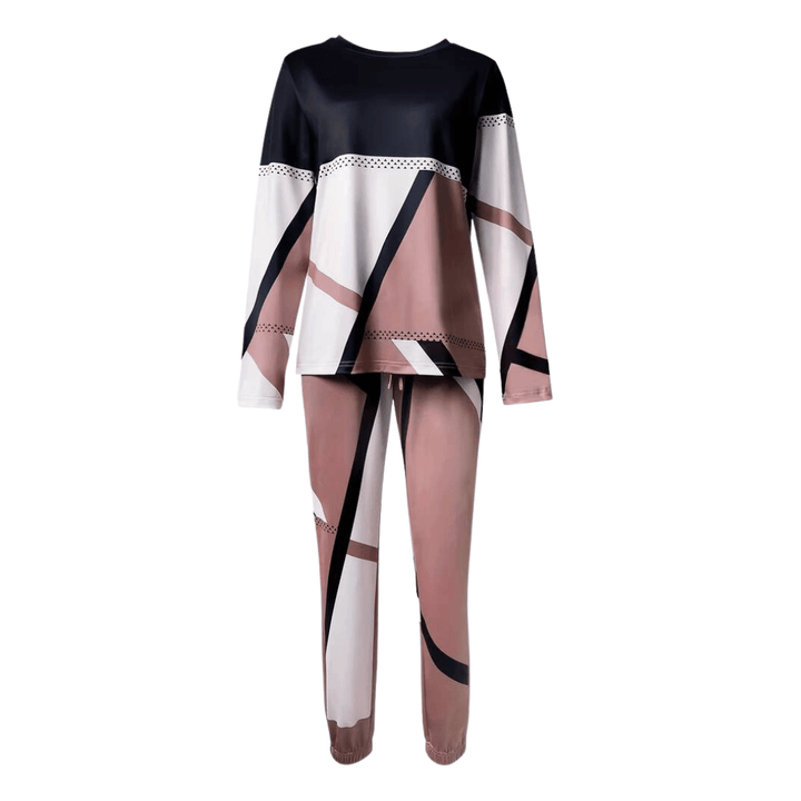 Women's Geometric Knit Two-Piece Sweatsuit