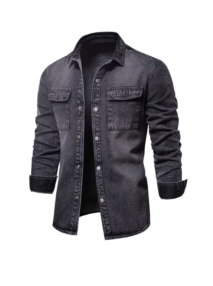 Men's Casual Long Sleeve Denim Shirt