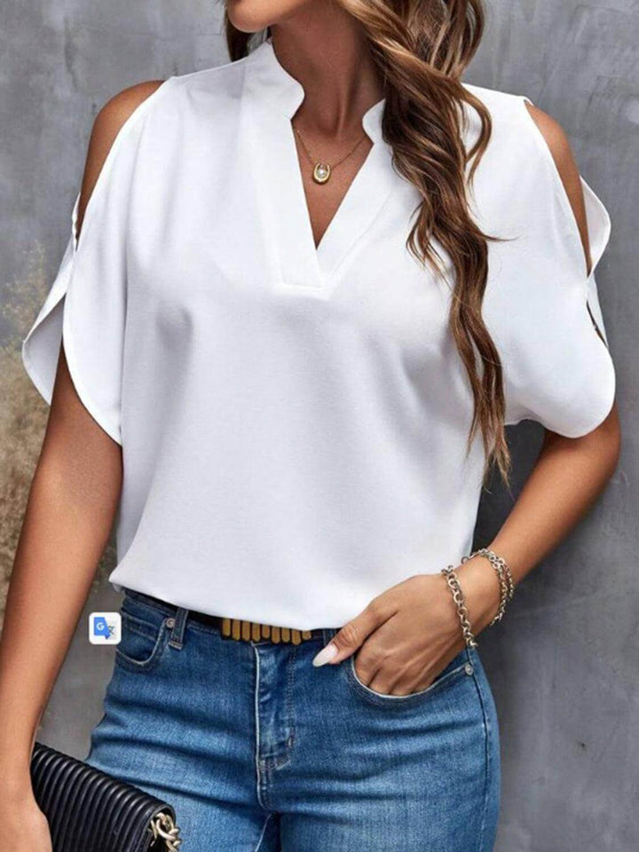 Elegant Off-Shoulder Women's Half-Sleeve Blouse