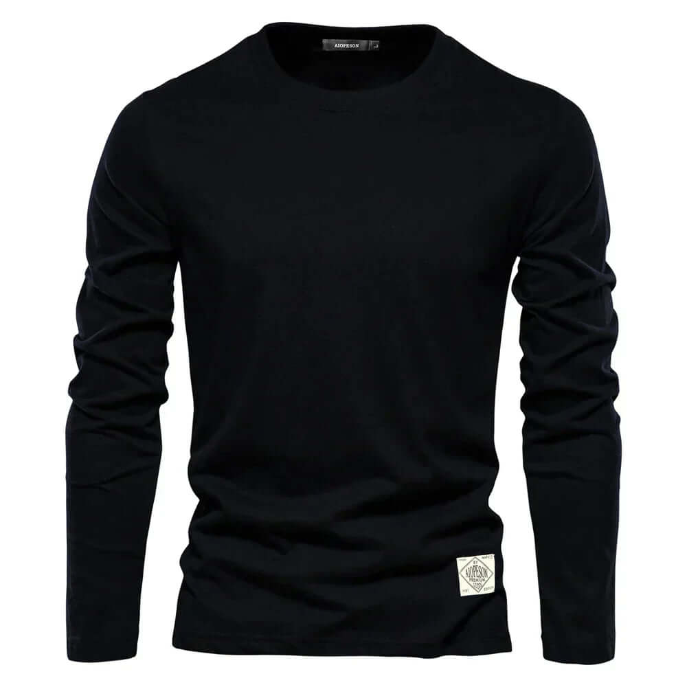 Men's Long-Sleeve Casual Crewneck T-Shirt: Relaxed Fit Tee