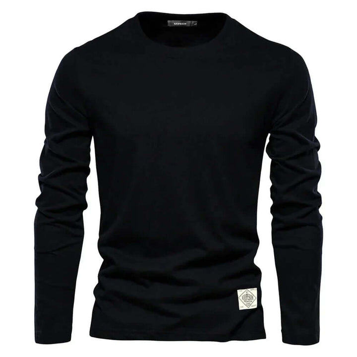 Men's Long-Sleeve Casual Crewneck T-Shirt: Relaxed Fit Tee
