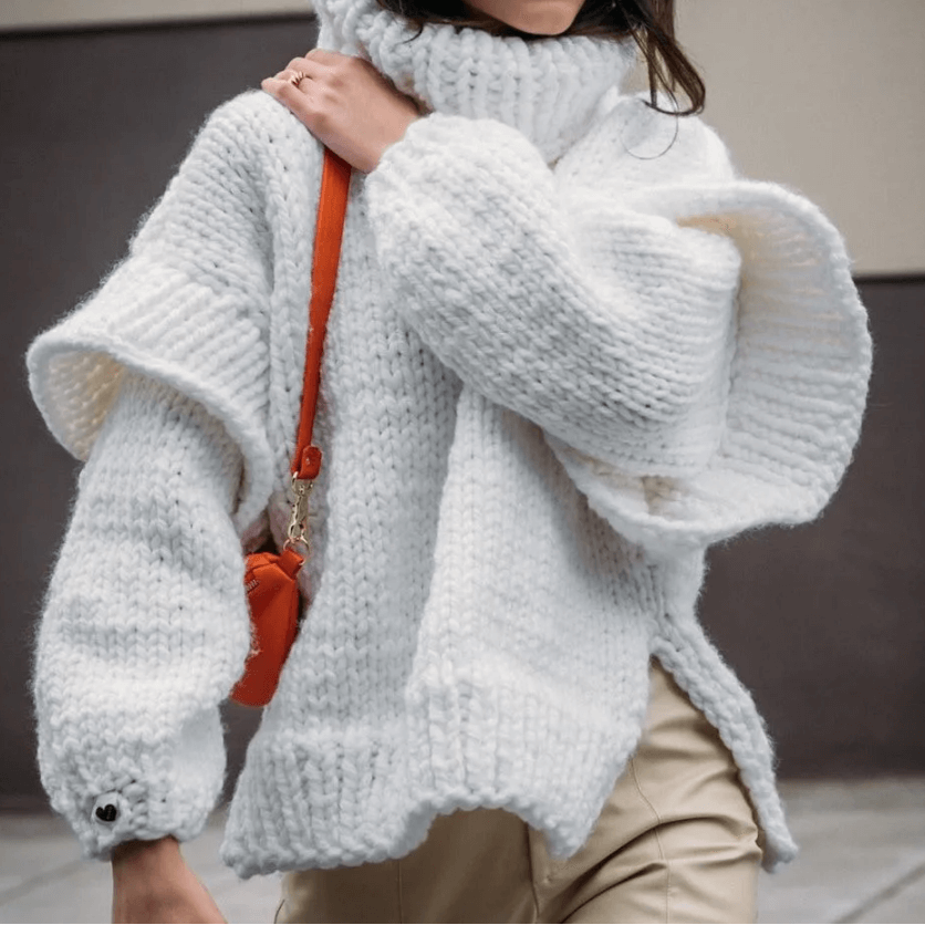 Women's Oversized Turtleneck Knit Sweater