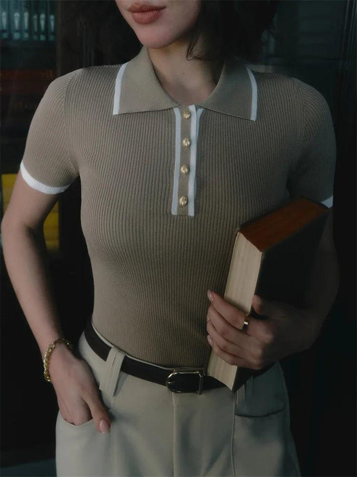 Knitted Short Sleeve Polo Shirt