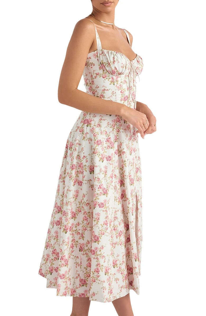 Printed A-Line Bustier Dress: Sustainable Summer Style
