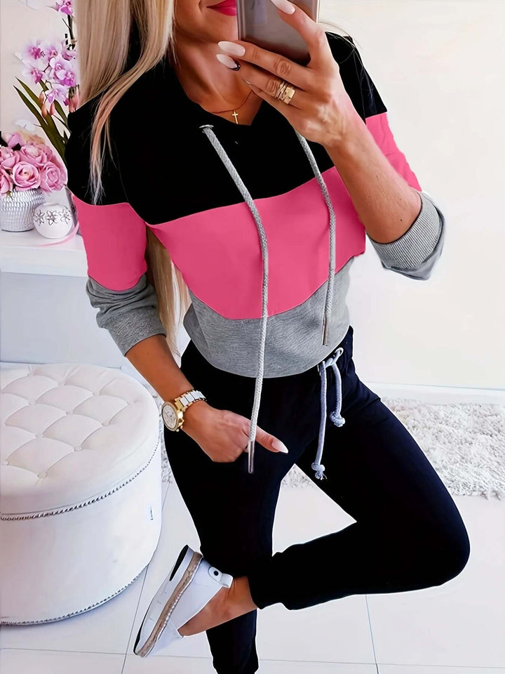 Women's Relaxed Fit Color Block Sweatshirt